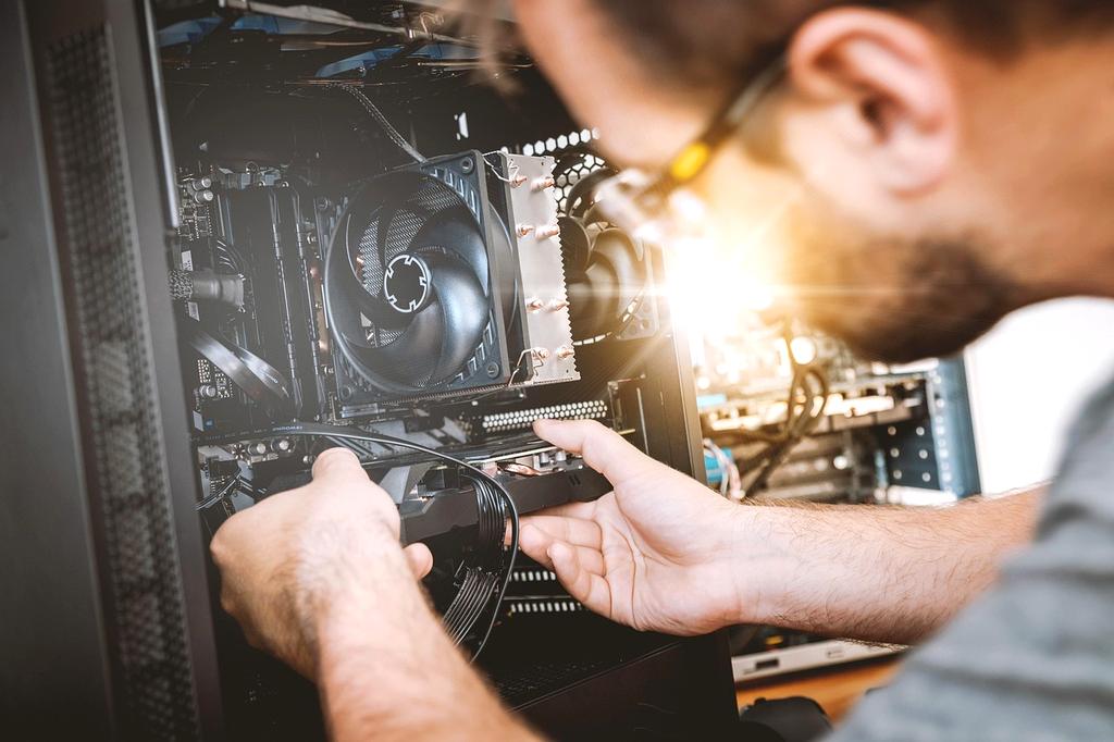 Experts working together in a modern tech office